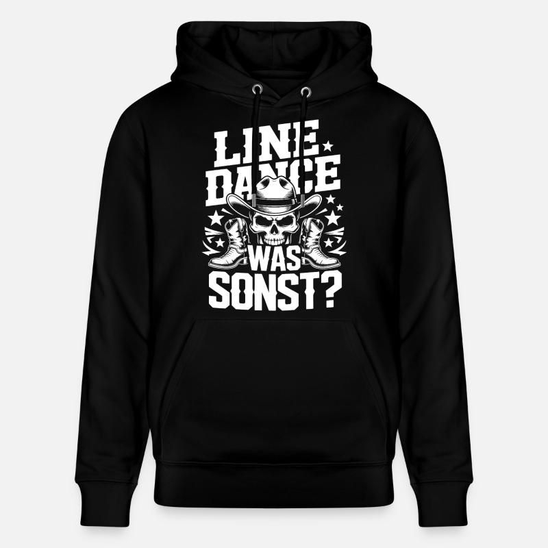 Line Dance Schädel Cowboy - Stanley/Stella Unisex Bio-Hoodie CRUISER  - Schwarz