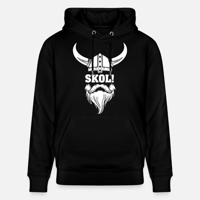 Wikinger-Skol Hornhelm-Bart-Maskottchen - Stanley/Stella Unisex Bio-Hoodie CRUISER  - Schwarz