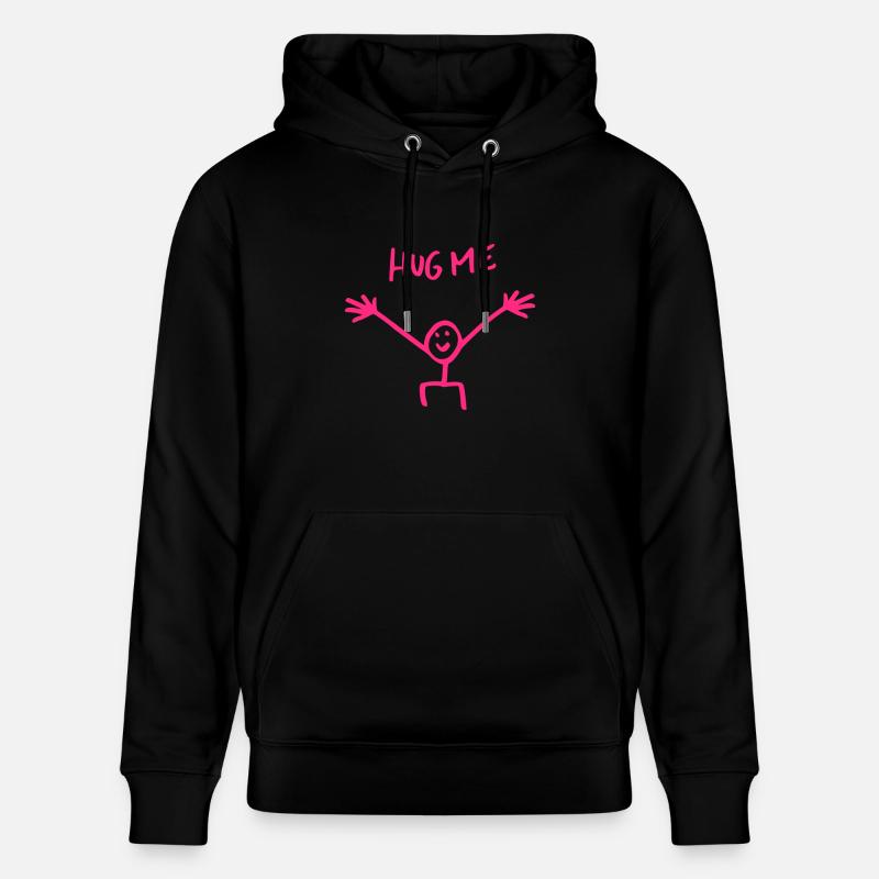 Umarme mich Umarmung Strichmännchen Geschenk - Stanley/Stella Unisex Bio-Hoodie CRUISER  - Schwarz