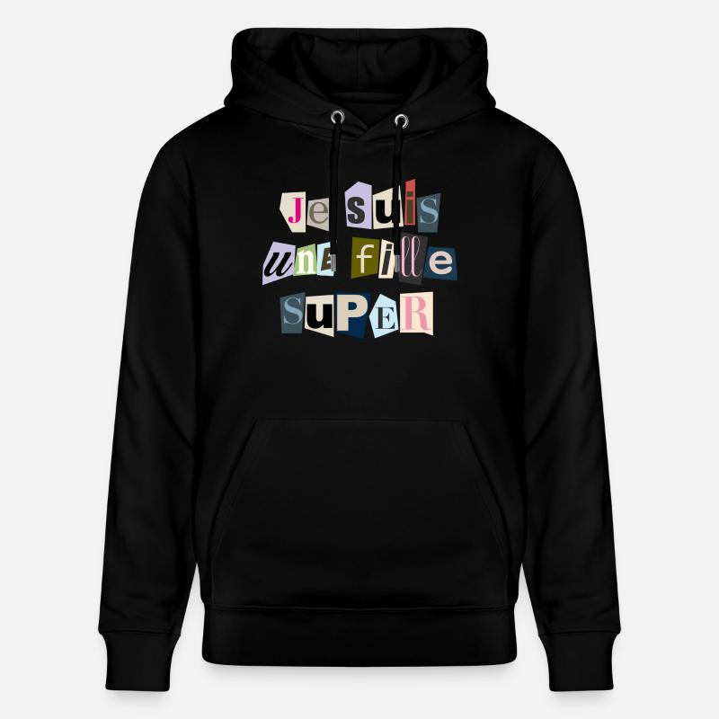 Ich bin ein Super-Mädchen - Stanley/Stella Unisex Bio-Hoodie CRUISER  - Schwarz