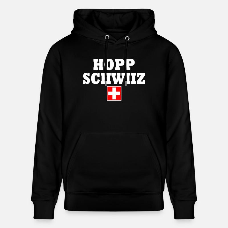 Hopp schwiiz - Stanley/Stella Unisex Bio-Hoodie CRUISER  - Schwarz