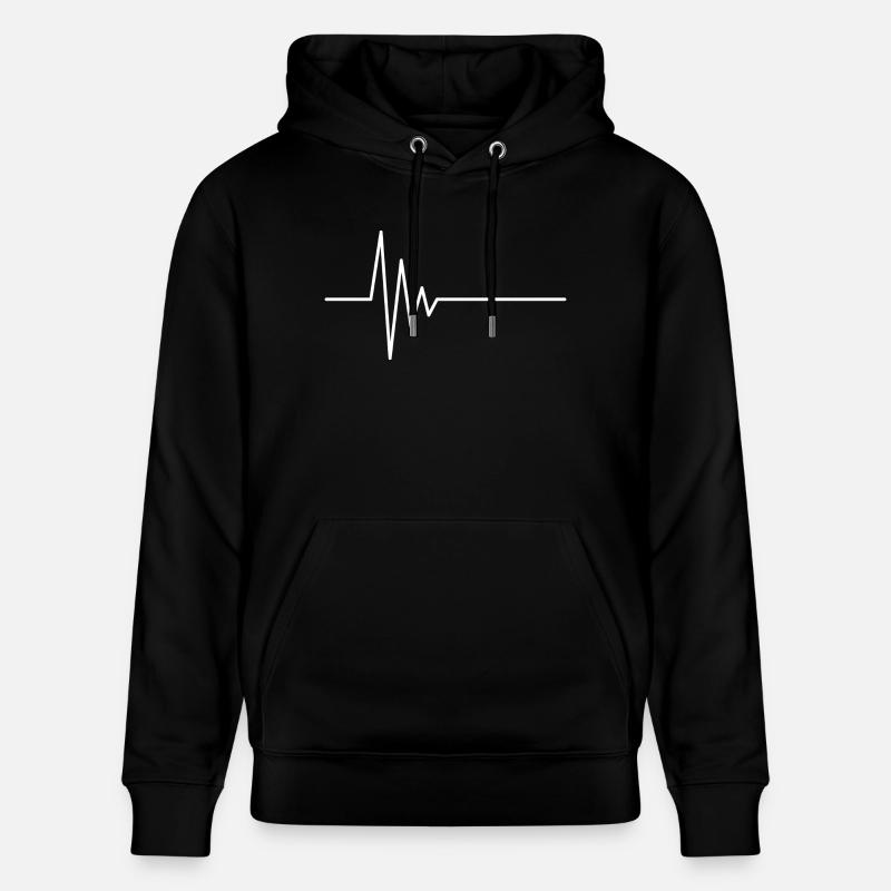 ECG ligne vecteur - Sweat à capuche bio CRUISER Stanley/Stella Unisexe - noir