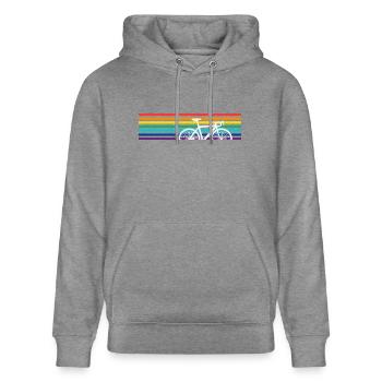 Vélo arc-en-ciel coloré cycliste - Sweat à capuche bio CRUISER Stanley/Stella Unisexe - gris clair marbré - Devant - Alina (178cm) & Michal (187cm)