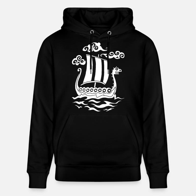 Drakkar rigolo blanc - Sweat à capuche bio CRUISER Stanley/Stella Unisexe - noir