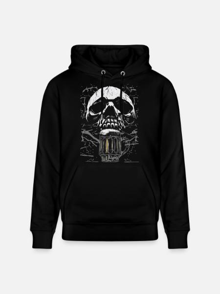 Skull Beer Mug Gothic - Stanley/Stella CRUISER Unisex Organic Hoodie - black
