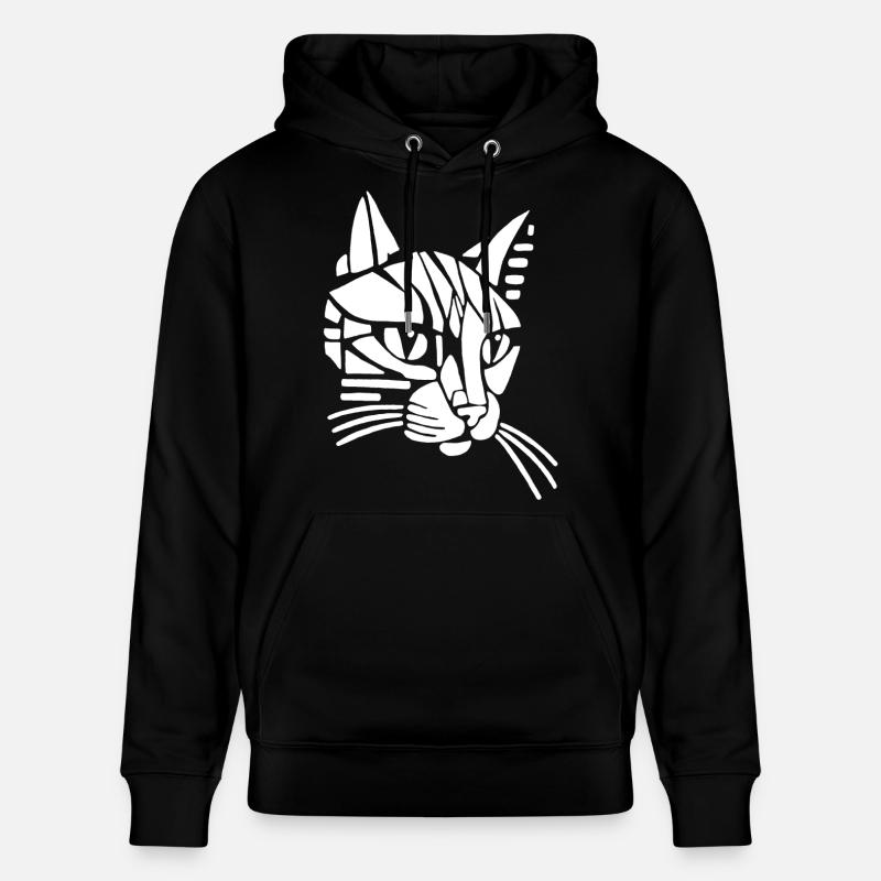 Chat tribal blanc - Sweat à capuche bio CRUISER Stanley/Stella Unisexe - noir
