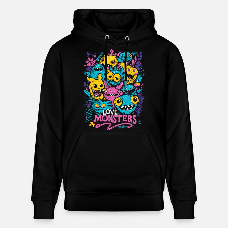 Love Monsters - Sweat à capuche bio CRUISER Stanley/Stella Unisexe - noir