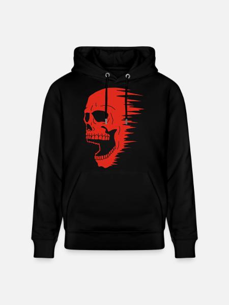 Red Skull and Speed - Stanley/Stella CRUISER Unisex Organic Hoodie - black