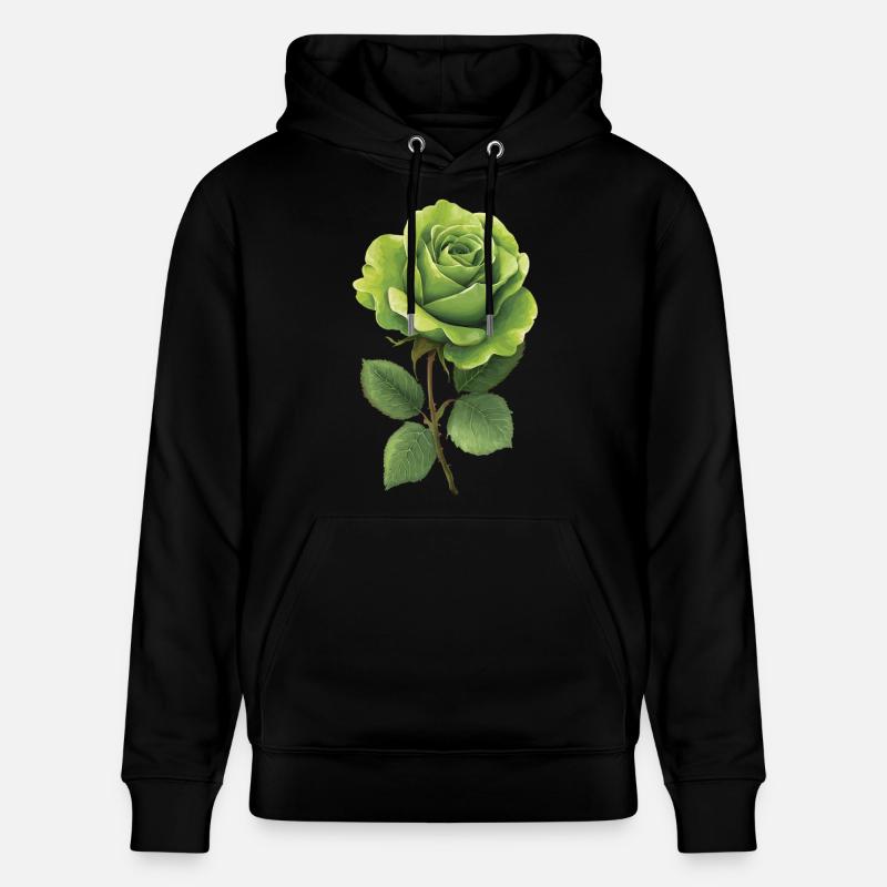 Rose verte - Sweat à capuche bio CRUISER Stanley/Stella Unisexe - noir