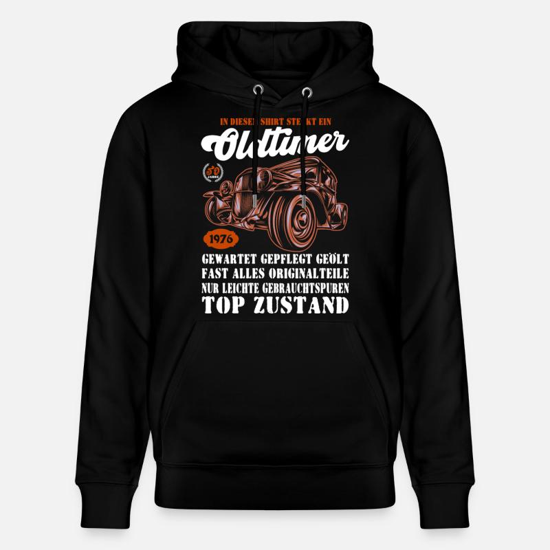 Oldtimer 1976 Retro Auto Illustration 50. - Stanley/Stella Unisex Bio-Hoodie CRUISER  - Schwarz
