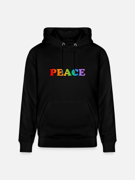 Friedens-Regenbogen - Stanley/Stella Unisex Bio-Hoodie CRUISER - Schwarz