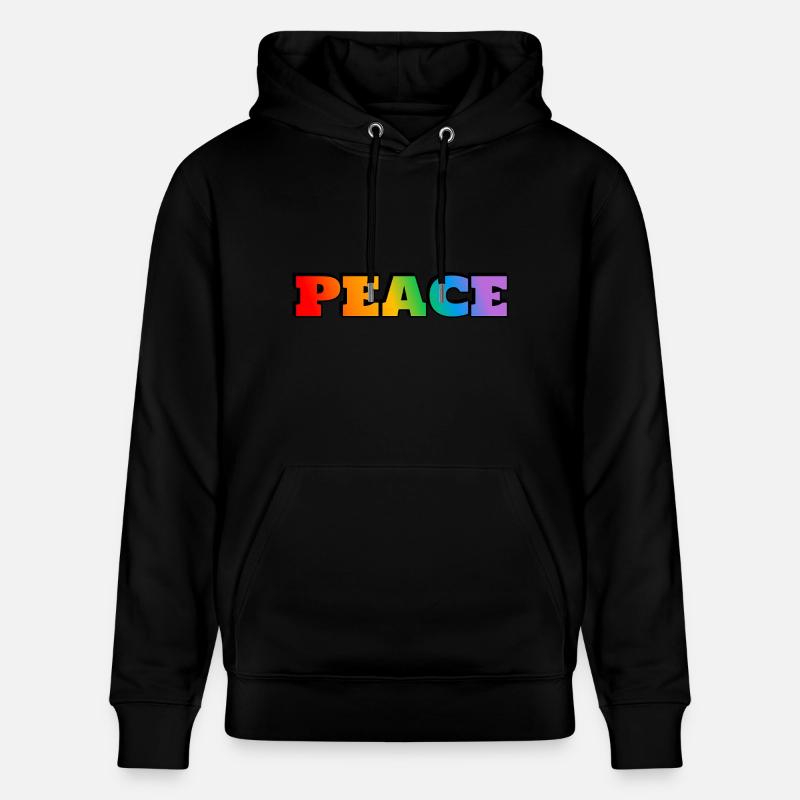 Arc-en-ciel de la paix - Sweat à capuche bio CRUISER Stanley/Stella Unisexe - noir