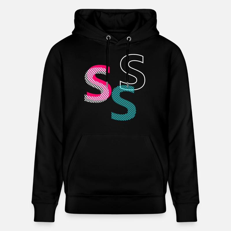S Initial - Stanley/Stella Unisex Bio-Hoodie CRUISER  - Schwarz