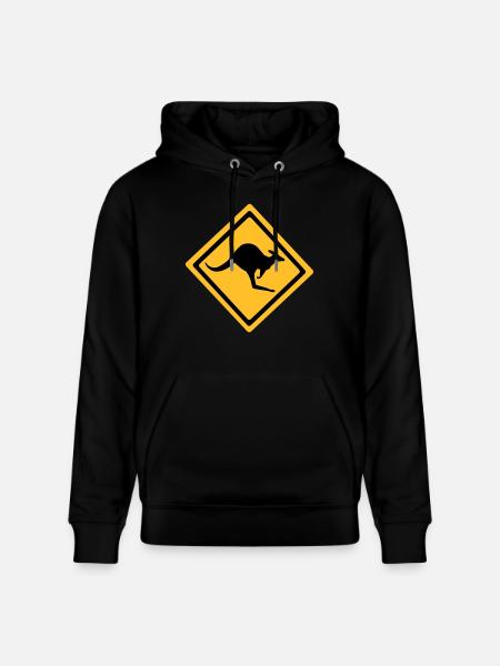 Australian Kangaroo Sign - Stanley/Stella CRUISER Unisex Organic Hoodie - black