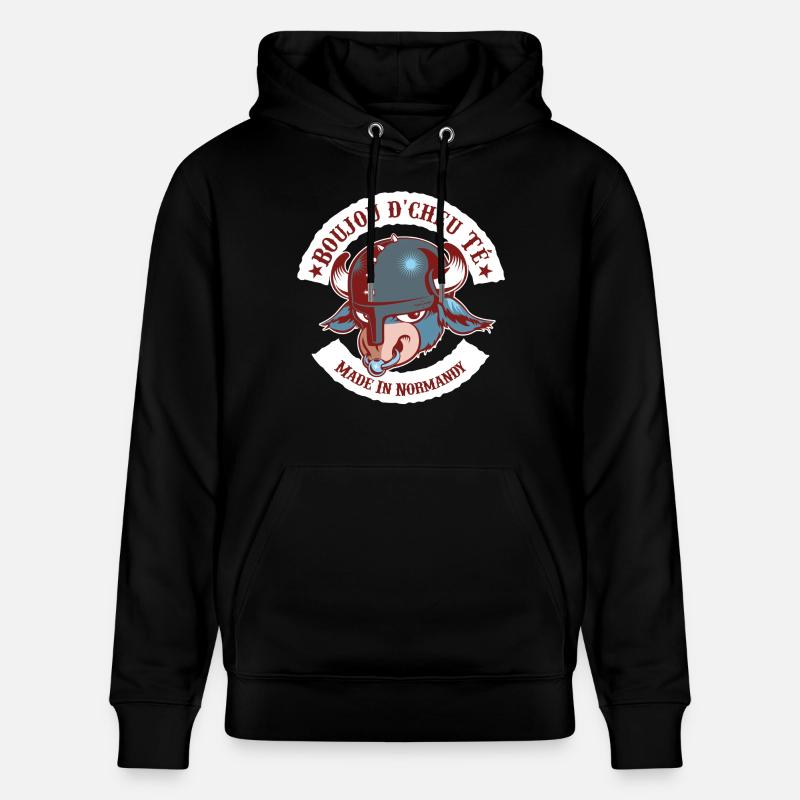 Boujou d'cheu Té - Sweat à capuche bio CRUISER Stanley/Stella Unisexe - noir