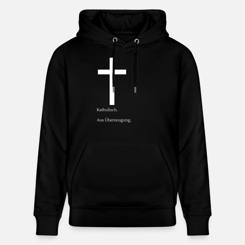 Catholique. Par conviction. - Sweat à capuche bio CRUISER Stanley/Stella Unisexe - noir