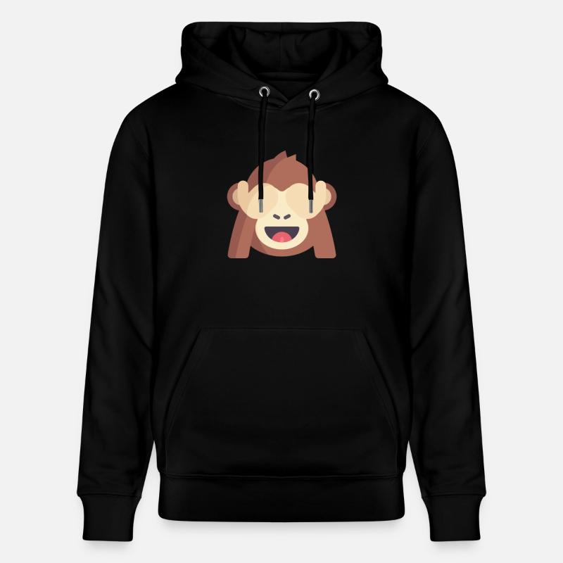émoticône de singe mignon - Sweat à capuche bio CRUISER Stanley/Stella Unisexe - noir