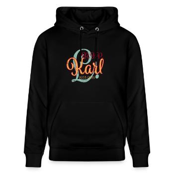 rip karl l. R.I.P. - Stanley/Stella Unisex Bio-Hoodie CRUISER  - Schwarz - Vorne - Alina (178cm) & Michal (187cm)
