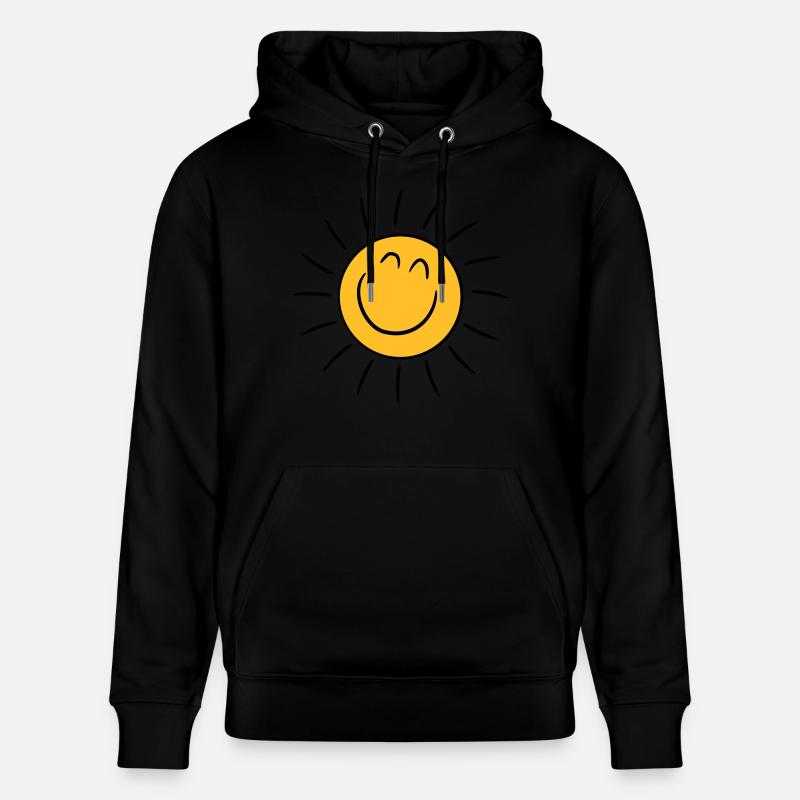 Soleil heureux souriant - Sweat à capuche bio CRUISER Stanley/Stella Unisexe - noir
