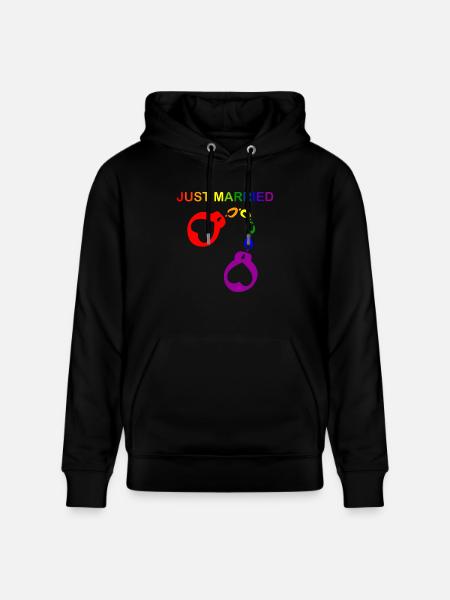Just married gay marriage - Stanley/Stella CRUISER Unisex Organic Hoodie - black