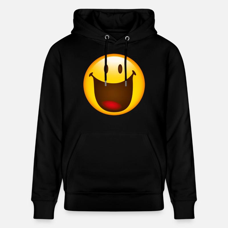 Smiley Glossy Big Happy - Sweat à capuche bio CRUISER Stanley/Stella Unisexe - noir