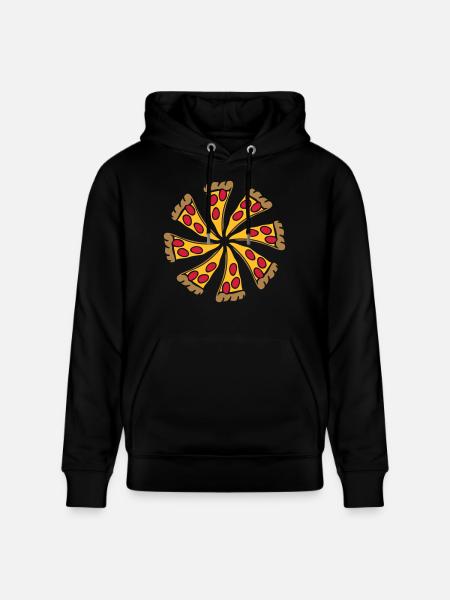 Pizza Salami Round - Stanley/Stella CRUISER Unisex Organic Hoodie - black