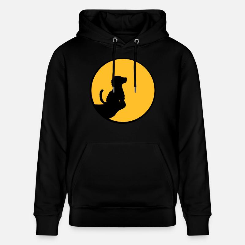 Mond Klippe sitzender Hund - Stanley/Stella Unisex Bio-Hoodie CRUISER  - Schwarz