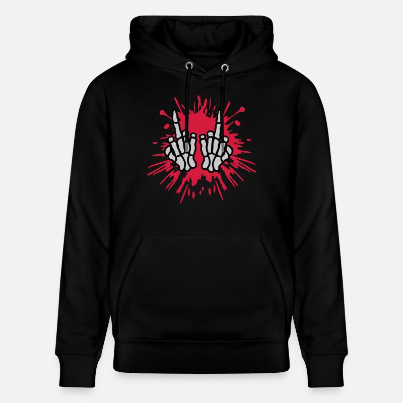 Farbklecks Mittelfinger Knochen Hände - Stanley/Stella Unisex Bio-Hoodie CRUISER - Schwarz