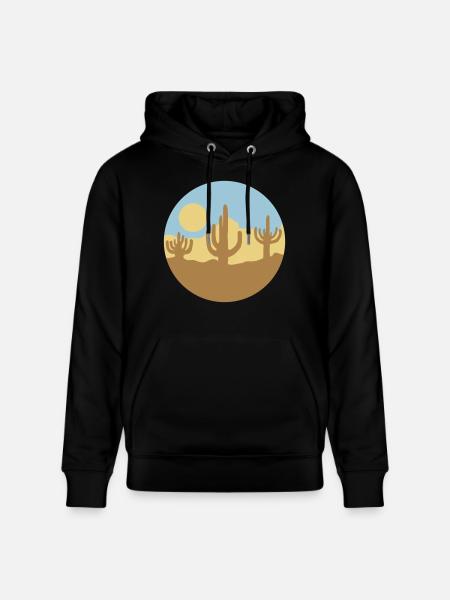 Sun Desert Landscape Silhouette - Stanley/Stella CRUISER Unisex Organic Hoodie - black