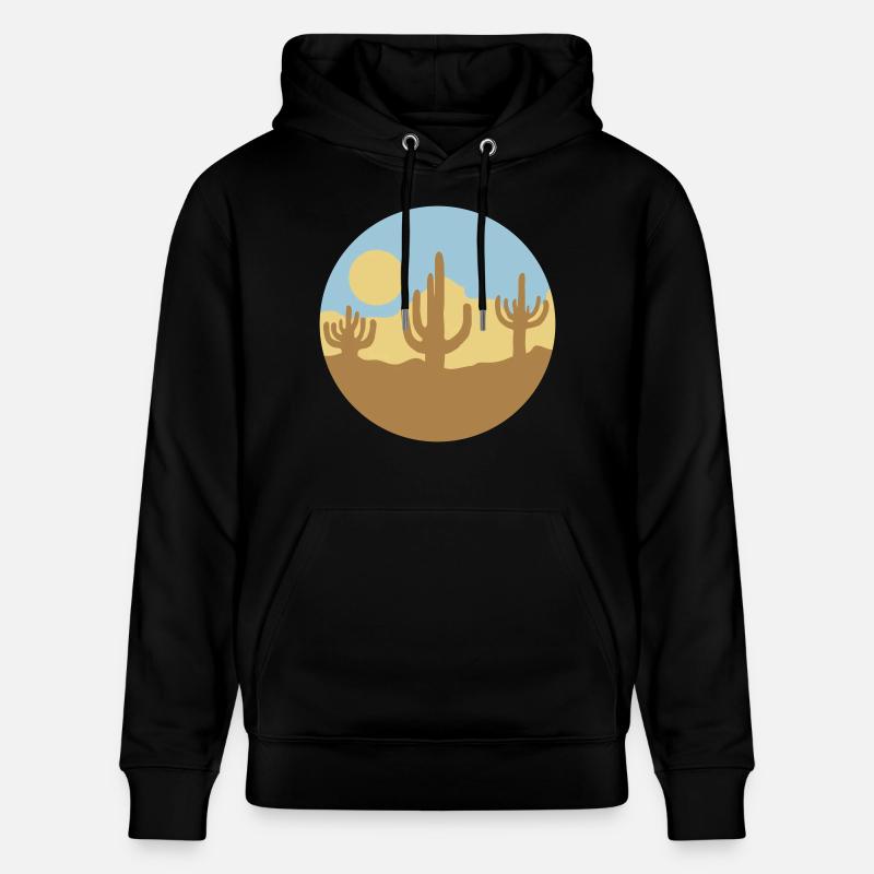 Sonne Wüste Landschaft Silhouette - Stanley/Stella Unisex Bio-Hoodie CRUISER  - Schwarz