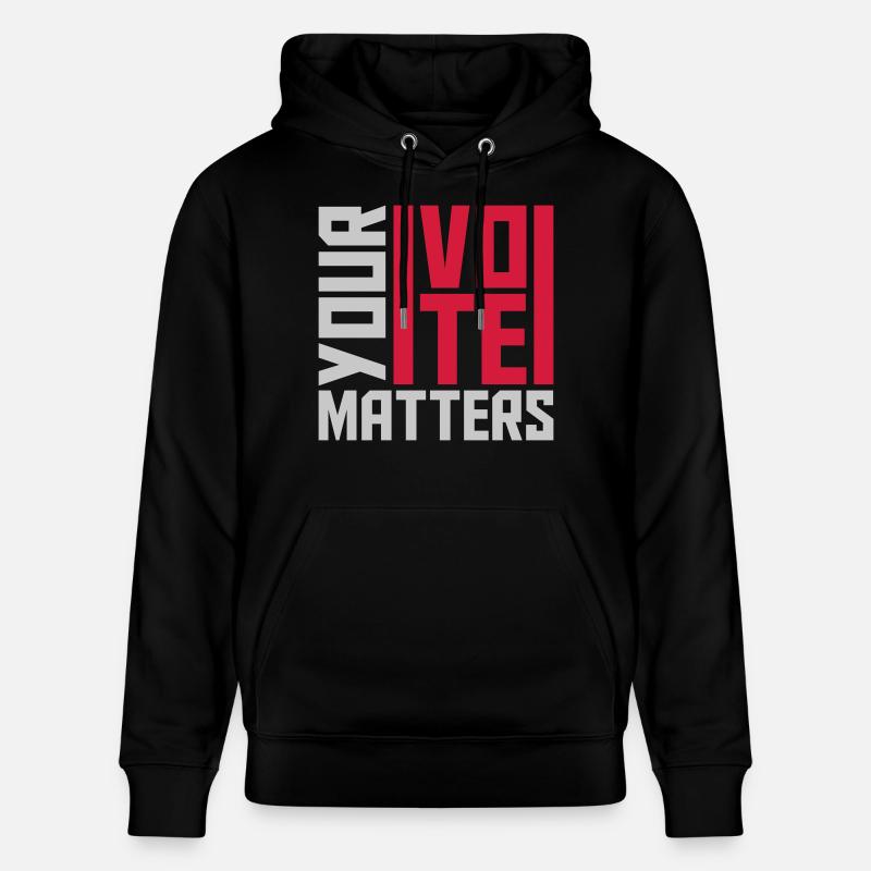 votre vote compte citation - Sweat à capuche bio CRUISER Stanley/Stella Unisexe - noir