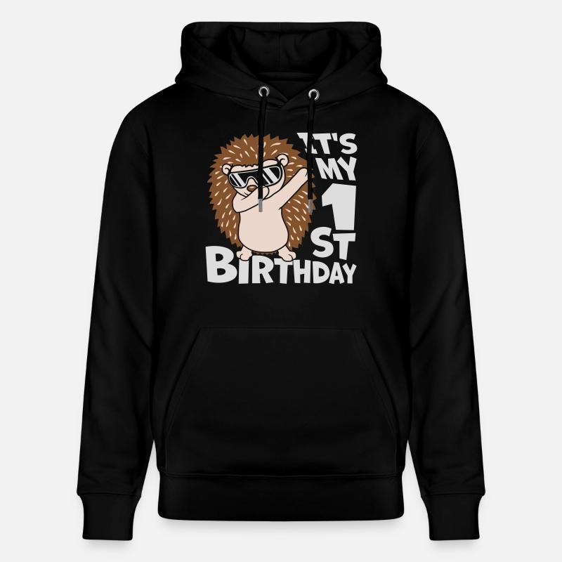 dabbing hérisson 1er anniversaire - Sweat à capuche bio CRUISER Stanley/Stella Unisexe - noir
