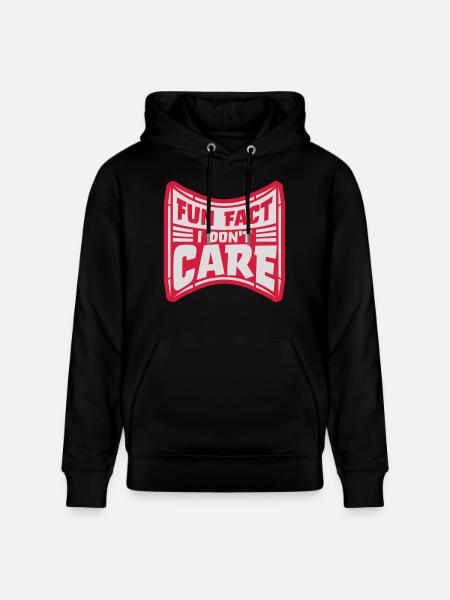 I don't care fact - Stanley/Stella CRUISER Unisex Organic Hoodie - black