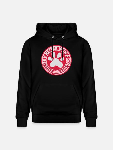 better with a dog - Stanley/Stella CRUISER Unisex Organic Hoodie - black