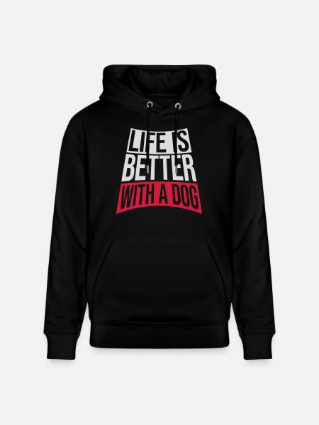 better with a dog - Stanley/Stella CRUISER Unisex Organic Hoodie - black