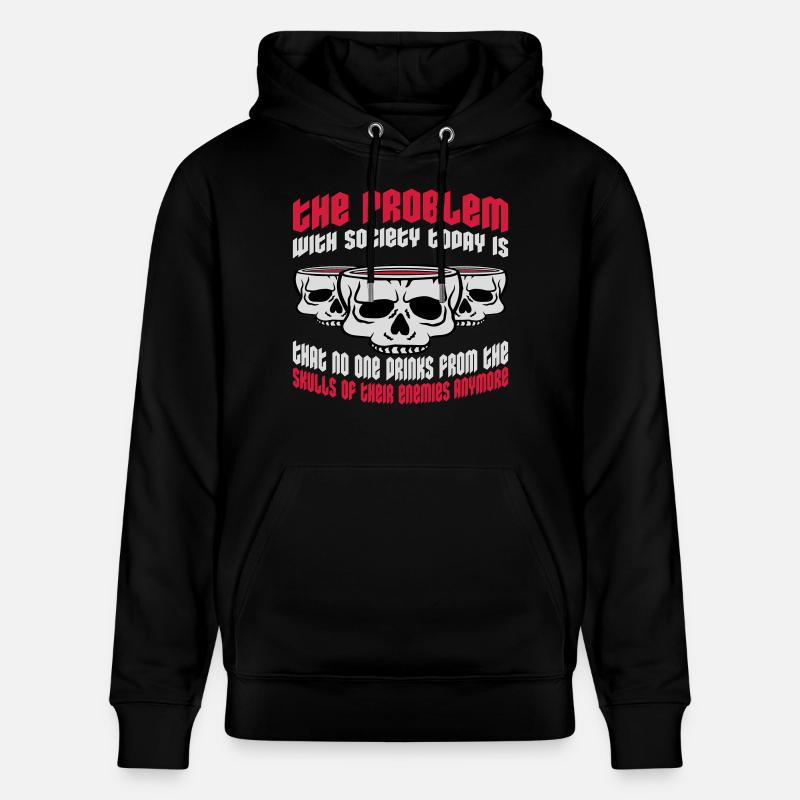 drinks from enemies skulls - Stanley/Stella Unisex Bio-Hoodie CRUISER  - Schwarz