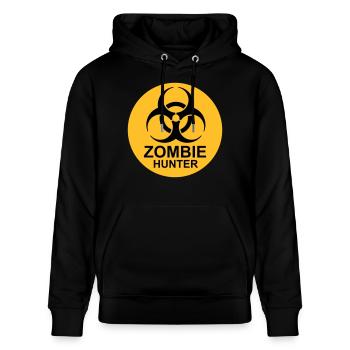 zombie hunter Halloween Quote - Stanley/Stella CRUISER Unisex Organic Hoodie - black - Front - Alina (178cm) & Michal (187cm)