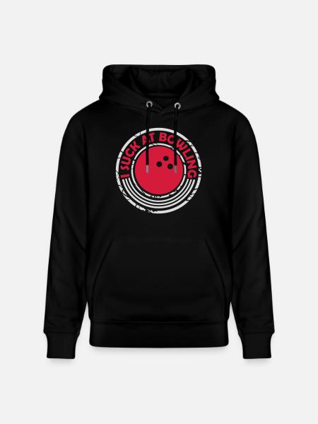 I suck at bowling - Stanley/Stella CRUISER Unisex Organic Hoodie - black