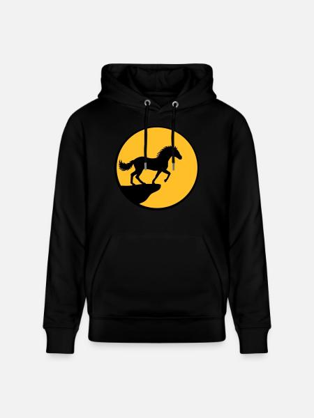 Standing Horse Cliff Moon - Stanley/Stella CRUISER Unisex Organic Hoodie - black