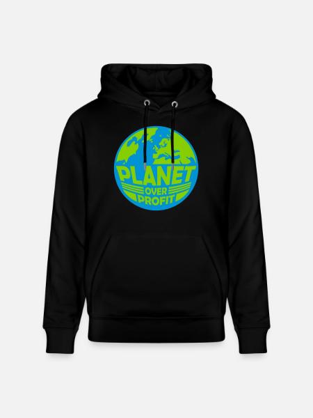 planet over profit quote - Stanley/Stella CRUISER Unisex Organic Hoodie - black