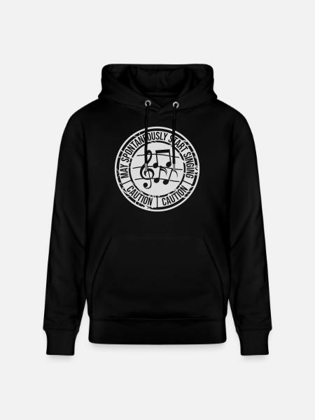 may spontaneously start singing - Stanley/Stella CRUISER Unisex Organic Hoodie - black