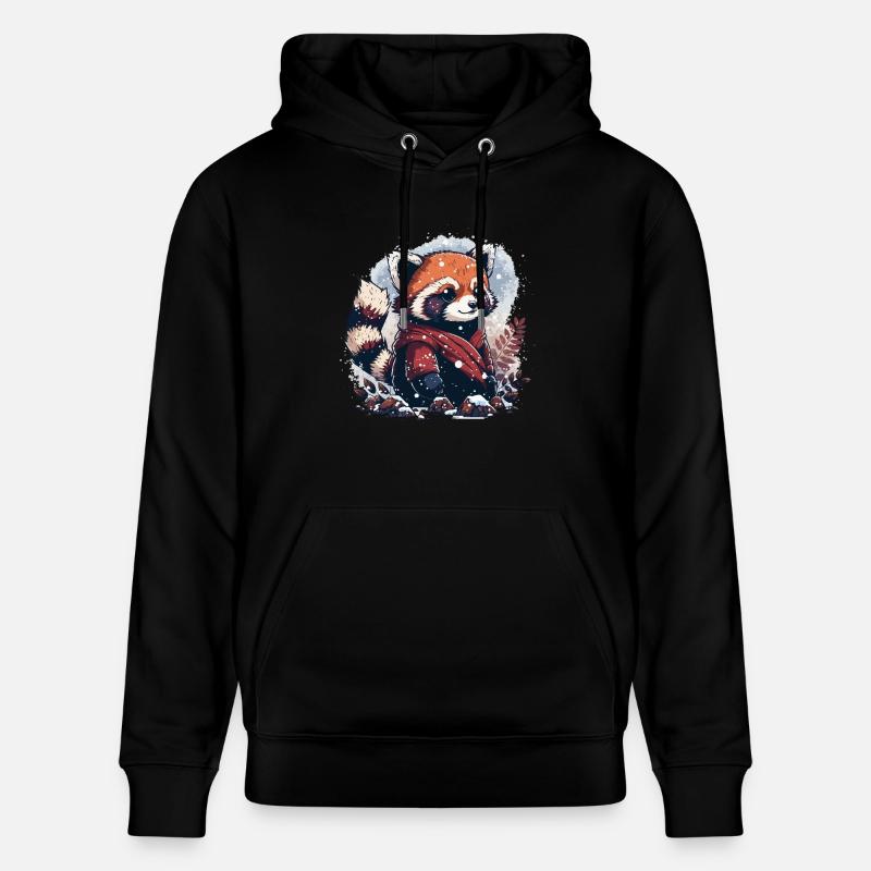 Panda roux en hiver - Sweat à capuche bio CRUISER Stanley/Stella Unisexe - noir