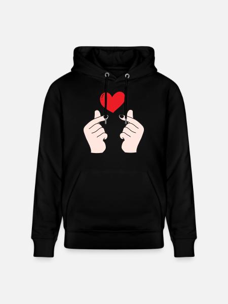 Finger hearts 5 - Stanley/Stella CRUISER Unisex Organic Hoodie - black