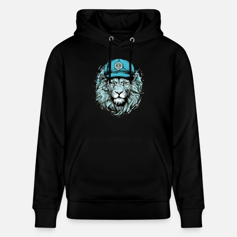 Goudo le lion bleu - Sweat à capuche bio CRUISER Stanley/Stella Unisexe - noir