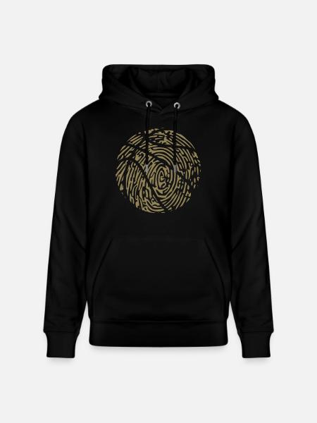 Basketball Player Fingerprint Passion - - Stanley/Stella CRUISER Unisex Organic Hoodie - black