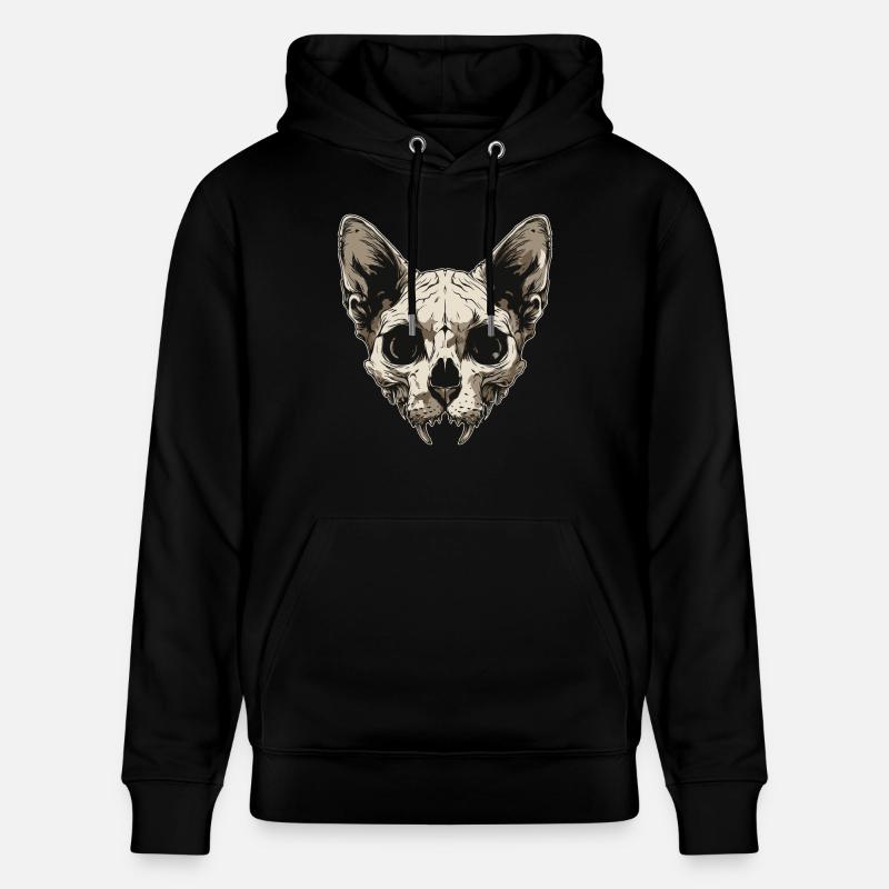 Crâne de chat zombie - Sweat à capuche bio CRUISER Stanley/Stella Unisexe - noir