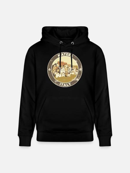Matera Italie Maisons en grès - Sweat à capuche bio CRUISER Stanley/Stella Unisexe - noir