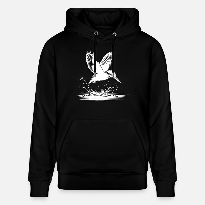 Martin-pêcheur attrapant du poisson - Sweat à capuche bio CRUISER Stanley/Stella Unisexe - noir