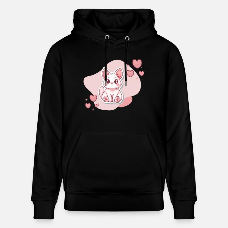 Lapin Kawaii - Sweat à capuche bio CRUISER Stanley/Stella Unisexe - noir