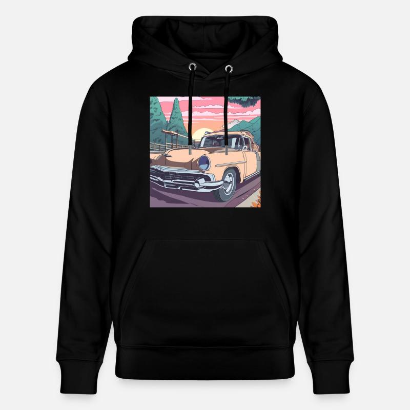 Oldtimer-Roadtrip - Stanley/Stella Unisex Bio-Hoodie CRUISER  - Schwarz